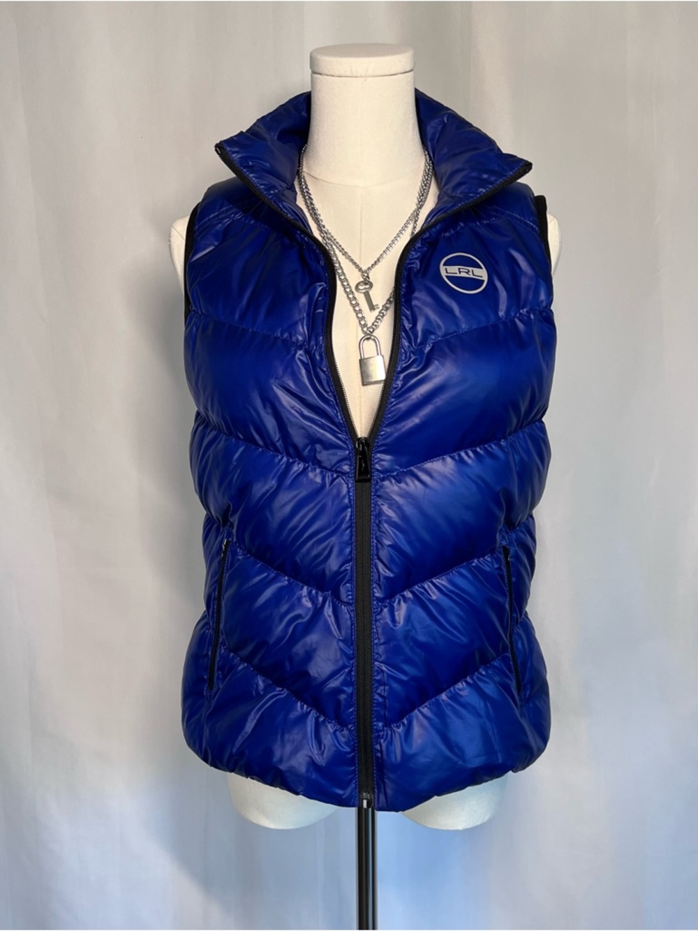 Lauren Ralph Lauren Shiny Cobalt Quilted Puffer Vest
